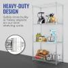 imageSafeRacks  NSF Certified Storage Shelves Zinc Heavy Duty Steel Wire Unit with Wheels and Adjustable Feet Garage or Bakers Rack Kitchen Pantry Shelf  18quotx48quotx72quot 4Tier SilverSilver