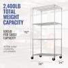 imageSafeRacks  NSF Certified Storage Shelves Zinc Heavy Duty Steel Wire Unit with Wheels and Adjustable Feet Garage or Bakers Rack Kitchen Pantry Shelf  18quotx48quotx72quot 4Tier SilverSilver