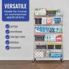 imageSafeRacks  NSF Certified Storage Shelves Zinc Heavy Duty Steel Wire Unit with Wheels and Adjustable Feet Garage or Bakers Rack Kitchen Pantry Shelf  18quotx48quotx72quot 4Tier SilverSilver
