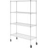 imageSafeRacks  NSF Certified Storage Shelves Zinc Heavy Duty Steel Wire Unit with Wheels and Adjustable Feet Garage or Bakers Rack Kitchen Pantry Shelf  18quotx48quotx72quot 4Tier SilverSilver