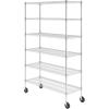 imageSafeRacks  NSF Certified Storage Shelves Zinc Heavy Duty Steel Wire Unit with Wheels and Adjustable Feet Garage or Bakers Rack Kitchen Pantry Shelf  18quotx48quotx72quot 4Tier SilverSilver