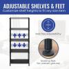 imageSafeRacks  NSF Certified Storage Shelves Zinc Heavy Duty Steel Wire Unit with Wheels and Adjustable Feet Garage or Bakers Rack Kitchen Pantry Shelf  18quotx48quotx72quot 4Tier SilverBlack