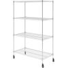 imageSafeRacks  NSF Certified Storage Shelves Zinc Heavy Duty Steel Wire Unit with Wheels and Adjustable Feet Garage or Bakers Rack Kitchen Pantry Shelf  18quotx48quotx72quot 4Tier SilverSilver