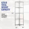 imageSafeRacks  NSF Certified Storage Shelves Zinc Heavy Duty Steel Wire Unit with Wheels and Adjustable Feet Garage or Bakers Rack Kitchen Pantry Shelf  18quotx48quotx72quot 4Tier SilverSilver