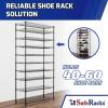 imageSafeRacks  NSF Certified Storage Shelves Zinc Heavy Duty Steel Wire Unit with Wheels and Adjustable Feet Garage or Bakers Rack Kitchen Pantry Shelf  18quotx48quotx72quot 4Tier SilverBlack