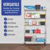 imageSafeRacks  NSF Certified Storage Shelves Zinc Heavy Duty Steel Wire Unit with Wheels and Adjustable Feet Garage or Bakers Rack Kitchen Pantry Shelf  18quotx48quotx72quot 4Tier SilverSilver