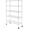 imageSafeRacks  NSF Certified Storage Shelves Zinc Heavy Duty Steel Wire Unit with Wheels and Adjustable Feet Garage or Bakers Rack Kitchen Pantry Shelf  18quotx48quotx72quot 4Tier SilverSilver