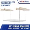 imageSafeRacks 4x6 Overhead Garage Storage Rack  Height Adjustable Steel Overhead Storage Rack  500 Pound Weight Capacity White 18quot33quot1833