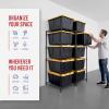 imageSafeRacks 5Tier Steel Tote Rack WSBR27  Maximize Space Declutter NSF Certified Bin Storage for Garage Pantry Kitchen 31quot x 23quot x 68quot Silver 1 PackBlack