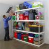 imageSafeRacks Garage Shelving  Storage Rack That Holds 500 Pounds Per Shelf  All Steel Shelves for Storage  Easy to Assemble Shelving Storage Garage Shelf Hammertone 24quot x 92quot x 84quotWhite