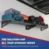 imageSafeRacks Garage Wall Shelves  2 Pack Combo Set with 4 Hanging HooksHammertone
