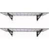 imageSafeRacks Garage Wall Shelves  2 Pack Combo Set with 4 Hanging HooksHammertone