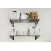 imageSafeRacks Garage Wall Shelves  2 Pack Combo Set with 4 Hanging HooksHammertone