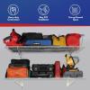 imageSafeRacks Garage Wall Shelves  2 Pack Combo Set with 4 Hanging HooksWhite