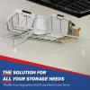 imageSafeRacks Garage Wall Shelves  2 Pack Combo Set with 4 Hanging HooksWhite
