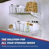 imageSafeRacks Garage Wall Shelves  2 Pack Combo Set with 4 Hanging HooksWhite