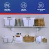 imageSafeRacks Garage Wall Shelves  2 Pack Combo Set with 4 Hanging HooksWhite