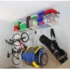 imageSafeRacks Garage Wall Shelves  2 Pack Combo Set with 4 Hanging HooksWhite