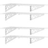 imageSafeRacks Garage Wall Shelves  2 Pack Combo Set with 4 Hanging HooksWhite