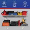 imageSafeRacks Garage Wall Shelves  2 Pack Combo Set with 4 Hanging HooksWhite