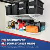 imageSafeRacks Garage Wall Shelves  2 Pack Combo Set with 4 Hanging HooksWhite