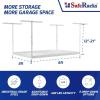imageSafeRacks Overhead Garage Storage Rack  Heavy Duty Racks for Garage with 400 lb Capacity Easy Garage Shelving Adjustable Storage Rack Ceiling Mount Storage Shelves 3x6 White 24quot45quotWhite
