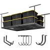 imageSafeRacks Overhead Garage Storage Rack Heavy Duty Racks for Garage w 600 lb Capacity Easy Garage Storage Adjustable Storage Rack Ceiling Mount Storage for Garage 4x8 White 24quot45quot 2 PackHammertone