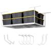 imageSafeRacks Overhead Garage Storage Rack Heavy Duty Racks for Garage w 600 lb Capacity Easy Garage Storage Adjustable Storage Rack Ceiling Mount Storage for Garage 4x8 White 24quot45quot 2 PackWhite
