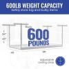 imageSafeRacks Overhead Garage Storage Rack Heavy Duty Racks for Garage w 600 lb Capacity Easy Garage Storage Adjustable Storage Rack Ceiling Mount Storage for Garage 4x8 White 24quot45quot 2 PackWhite