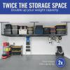 imageSafeRacks Overhead Garage Storage Rack Heavy Duty Racks for Garage w 600 lb Capacity Easy Garage Storage Adjustable Storage Rack Ceiling Mount Storage for Garage 4x8 White 24quot45quot 2 PackHammertone