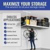 imageSafeRacks Overhead Garage Storage Rack Heavy Duty Racks for Garage w 600 lb Capacity Easy Garage Storage Adjustable Storage Rack Ceiling Mount Storage for Garage 4x8 White 24quot45quot 2 PackWhite