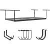 imageSafeRacks Overhead Garage Storage Rack Heavy Duty Racks for Garage w 600 lb Capacity Easy Garage Storage Adjustable Storage Rack Ceiling Mount Storage for Garage 4x8 White 24quot45quot 2 PackHammertone