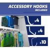 imageSafeRacks Overhead Garage Storage Rack Heavy Duty Racks for Garage w 600 lb Capacity Easy Garage Storage Adjustable Storage Rack Ceiling Mount Storage for Garage 4x8 White 24quot45quot 2 PackWhite