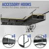 imageSafeRacks Overhead Garage Storage Rack Heavy Duty Racks for Garage w 600 lb Capacity Easy Garage Storage Adjustable Storage Rack Ceiling Mount Storage for Garage 4x8 White 24quot45quot 2 PackHammertone