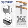 imageSafeRacks Overhead Garage Storage Rack Heavy Duty Racks for Garage w 600 lb Capacity Easy Garage Storage Adjustable Storage Rack Ceiling Mount Storage for Garage 4x8 White 24quot45quot 2 PackHammertone