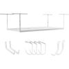 imageSafeRacks Overhead Garage Storage Rack Heavy Duty Racks for Garage w 600 lb Capacity Easy Garage Storage Adjustable Storage Rack Ceiling Mount Storage for Garage 4x8 White 24quot45quot 2 PackWhite