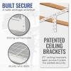 imageSafeRacks Overhead Garage Storage Rack Heavy Duty Racks for Garage w 600 lb Capacity Easy Garage Storage Adjustable Storage Rack Ceiling Mount Storage for Garage 4x8 White 24quot45quot 2 PackWhite