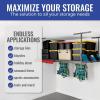 imageSafeRacks Overhead Garage Storage Rack Heavy Duty Racks for Garage w 600 lb Capacity Easy Garage Storage Adjustable Storage Rack Ceiling Mount Storage for Garage 4x8 White 24quot45quot 2 PackHammertone
