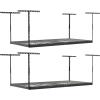 imageSafeRacks Overhead Garage Storage Rack Heavy Duty Racks for Garage w 600 lb Capacity Easy Garage Storage Adjustable Storage Rack Ceiling Mount Storage for Garage 4x8 White 24quot45quot 2 PackHammertone