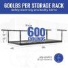 imageSafeRacks Overhead Garage Storage Rack Heavy Duty Racks for Garage w 600 lb Capacity Easy Garage Storage Adjustable Storage Rack Ceiling Mount Storage for Garage 4x8 White 24quot45quot 2 PackHammertone