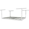 imageSafeRacks 4x6 Overhead Garage Storage Rack  Height Adjustable Steel Overhead Storage Rack  500 Pound Weight Capacity White 18quot33quot1833