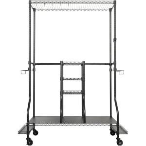 imageSafeRacks Golf Equipment Organizer Rack Golf Bag Storage Rack for Garage Fits 2 XL Bags ampamp Accessories  Standard and DeluxeBlack