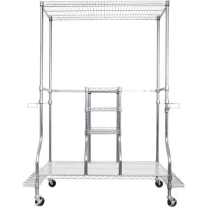 imageSafeRacks Golf Equipment Organizer Rack Golf Bag Storage Rack for Garage Fits 2 XL Bags ampamp Accessories  Standard and DeluxeSilver