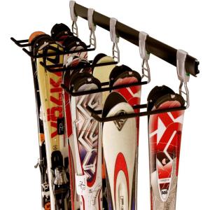 imageSafeRacks Wall Mounted SkiSnowboard Rack  Includes 5 Storage Hooks