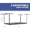 imageSafeRacks  3x8 Overhead Garage Storage Rack  Height Adjustable Steel Overhead Storage Rack  500 Pound Weight Capacity White 24quot45quotHammertone Grey