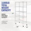 imageSafeRacks  NSF Certified Storage Shelves Zinc Heavy Duty Steel Wire Unit with Adjustable Feet Garage or Bakers Rack Kitchen Pantry Shelf  14quotx30quotx60quot 5Tier SilverSilver