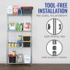 imageSafeRacks  NSF Certified Storage Shelves Zinc Heavy Duty Steel Wire Unit with Adjustable Feet Garage or Bakers Rack Kitchen Pantry Shelf  14quotx30quotx60quot 5Tier SilverSilver