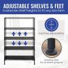 imageSafeRacks  NSF Certified Storage Shelves Zinc Heavy Duty Steel Wire Unit with Adjustable Feet Garage or Bakers Rack Kitchen Pantry Shelf  14quotx30quotx60quot 5Tier SilverBlack
