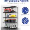 imageSafeRacks  NSF Certified Storage Shelves Zinc Heavy Duty Steel Wire Unit with Adjustable Feet Garage or Bakers Rack Kitchen Pantry Shelf  14quotx30quotx60quot 5Tier SilverBlack