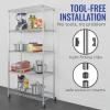 imageSafeRacks  NSF Certified Storage Shelves Zinc Heavy Duty Steel Wire Unit with Adjustable Feet Garage or Bakers Rack Kitchen Pantry Shelf  14quotx30quotx60quot 5Tier SilverSilver